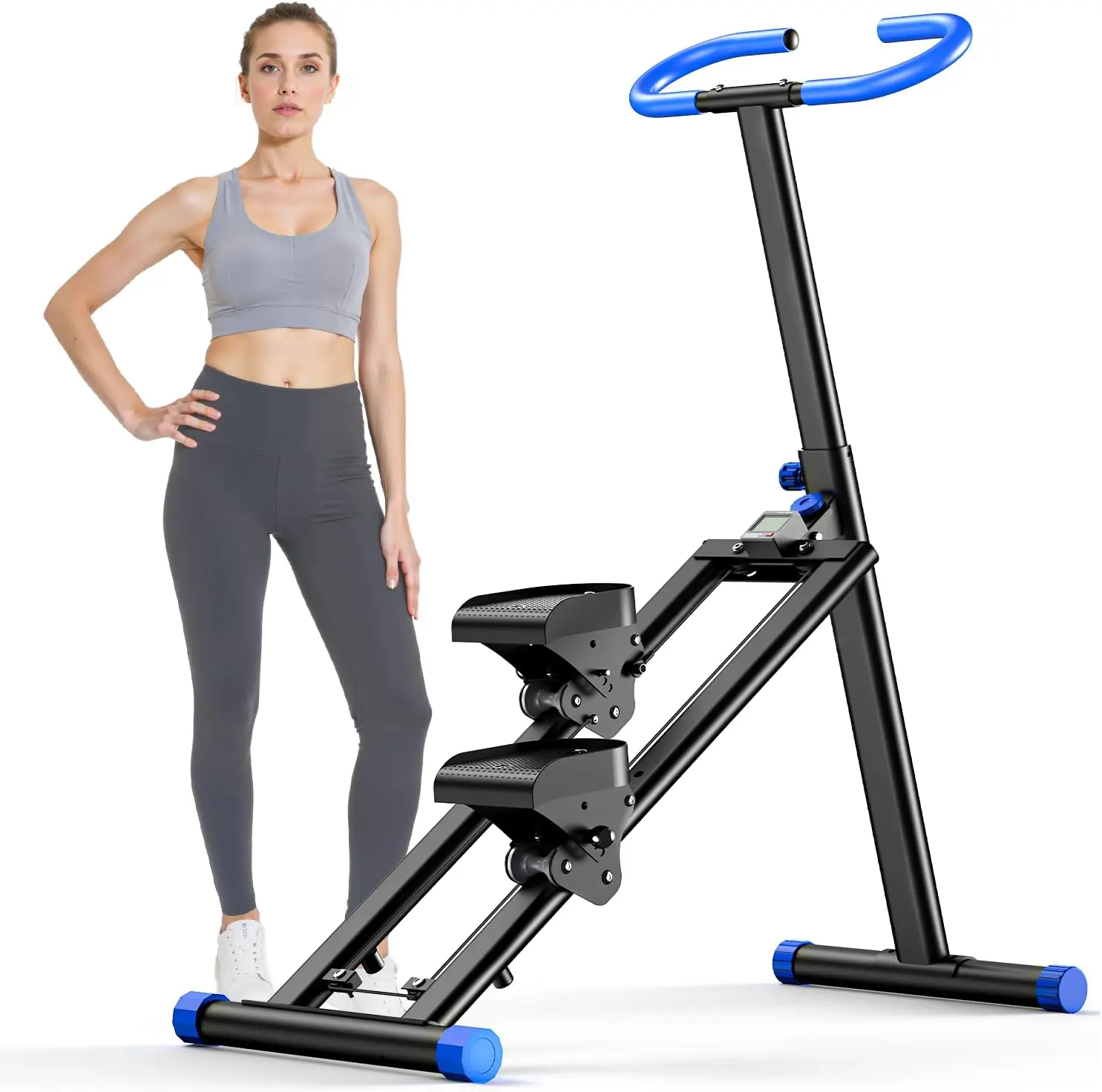 OWLSKY Stair Stepper for Home, Vertical Climber Exercise Machine with Stable Triangular Frame, LCD Monitor, Smooth & Quiet Motio