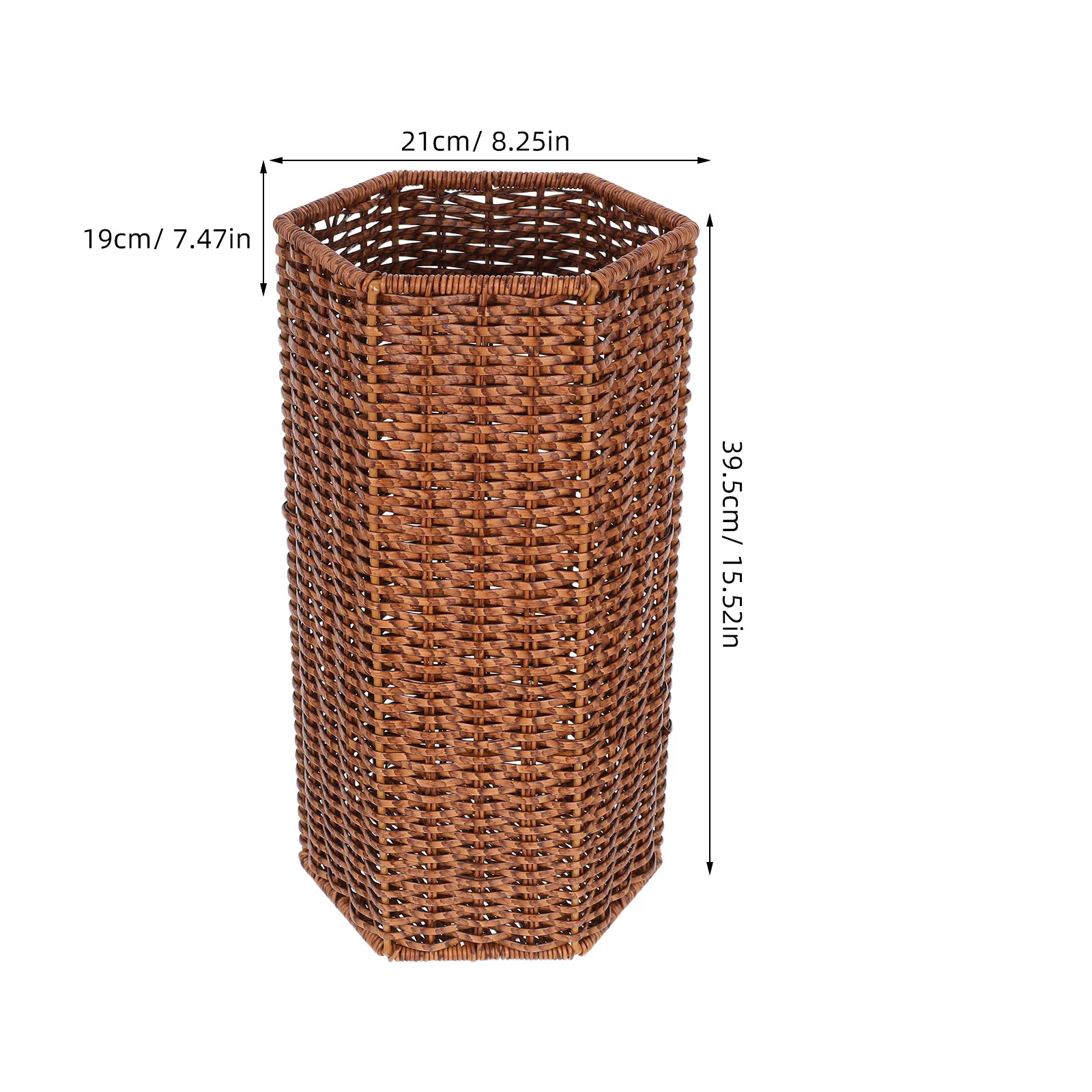 Immagine 3: Portaombrelli in Plastica con Design in Rattan Intrecciato, Organizzatore per Ingresso Interno, Portaombrelli per Hotel e Uffici
