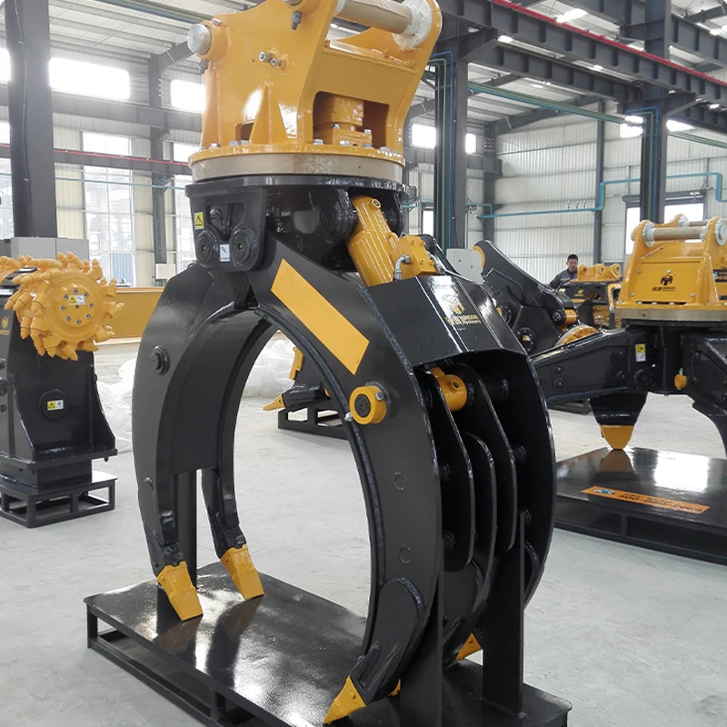 Excavator Grab Log Grapple Hydraulic Grabs Rotating Saw for Excavators Felling Shear Blade Hardened for Cutting and Handling