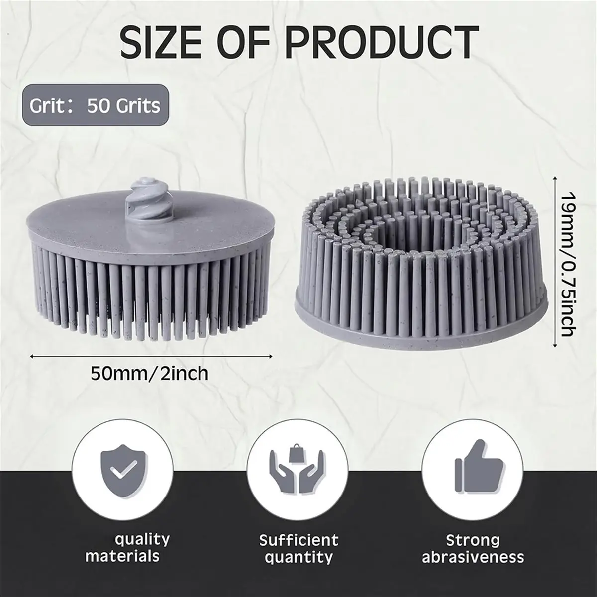 

New Supplies 10 Pcs 2 Inch Bristle Disc Grit 120 White Deburring Electric Brush for Metal Polishing