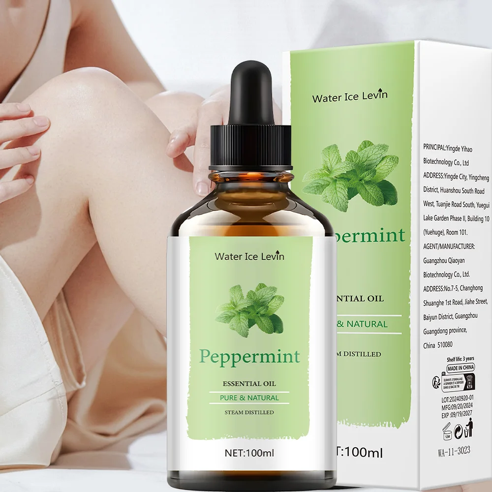 Peppermint Essential Oil - Alcohol-Free Moisturizing and Nourishing Facial and Body Care Oil, Soothing Massage Oil, Suitable for All Skin Types, High-Quality Essential Oil in Plant-Based Packaging