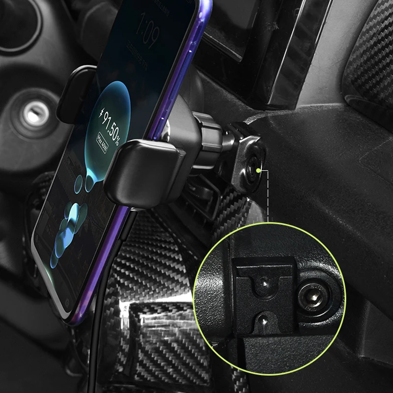 Caricabatteria da auto Wireless veloce da 15W supporto per telefono magnetico sensore automatico supporto per telefono a gravità per Suzuki Jimny