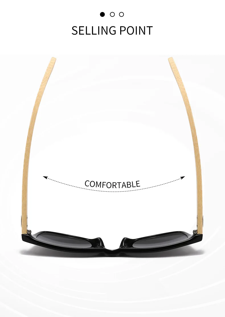 Bambusholzbeine, schwarz, verschreibungspflichtige Myopie-Sonnenbrille für Herren und Damen, Designer, quadratisch, getönte Kurzsichtigkeitsbrille, Schatten, Fahrbrille – Detail 4