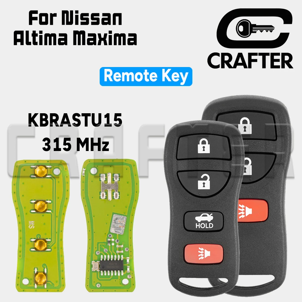 

Ключ Crafters KBRASTU15 без ЧИП 315 МГц с дистанционным управлением, автомобильный ключ для Nissan Xterra Murano Armada Pathfinder Versa Frontier Infiniti