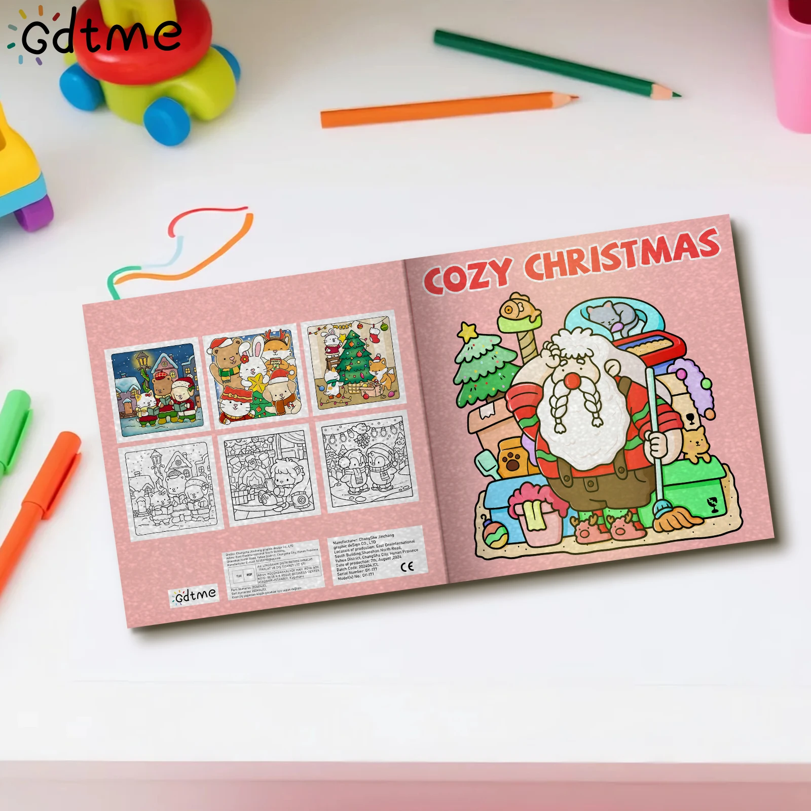 COZY Christmas Coloring Book for Adults Featuring Cute Cozy Daily Activities for Relaxation （Randomly give away 1 greeting card）