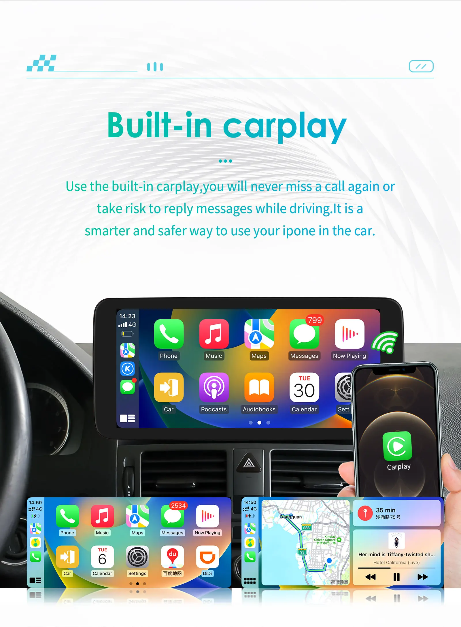 10,25" Hizpo Android Autoradio für Mercedes Benz W204 S204 2008 - 2010 C-Klasse NTG4.0 Intelligentes System RDS DSP GPS AUX CarPlay – Detail 9
