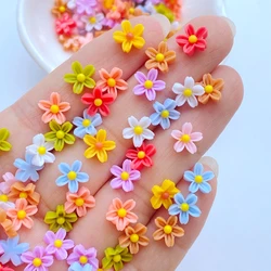 200Pcs New Cute Mini 8mm Flower Flat Back Resin Nail Enhancement Jewelry Craft Decoration Accessorie