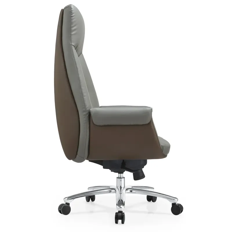 High Quality Ergonomic Engineering Leather Chair Adjustable Height Chrome Legs Modern Style Bulk Wholesale for Office