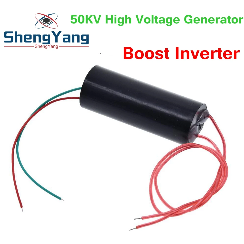 50KV High Voltage Pulse Arc Generator Inverter Step Up Boost Transformer Super Arc Ignition Coil Module DC 3.7-6V To 50KV 2-3A