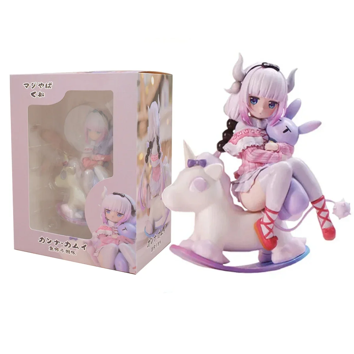 14CM lindo Kobayashi Kanna Kamui Anime dragón de Miss Kobayashi criada caballo de Troya figura de acción PVC KannaKamui modelo juguete para regalo
