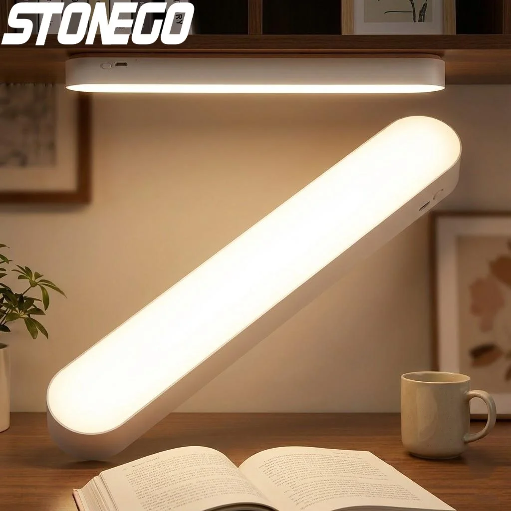 Rechargeable Dual-use Three-color Temperature Desk Lamp Energy-saving Multifunctional Dormitory Lamp 26cm Portable Light