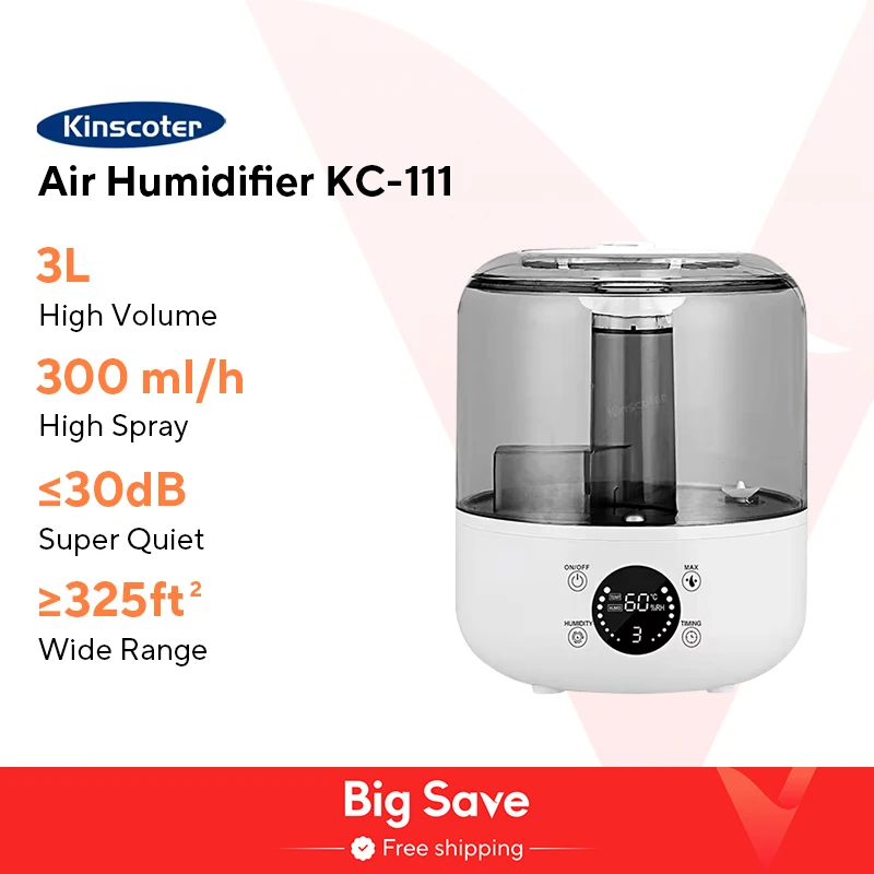 KINSCOTER 3L Air Humidifier Professional Large Capacity Home Humidifier Plant Mist Aroma Diffuser with Remote Control Timer
