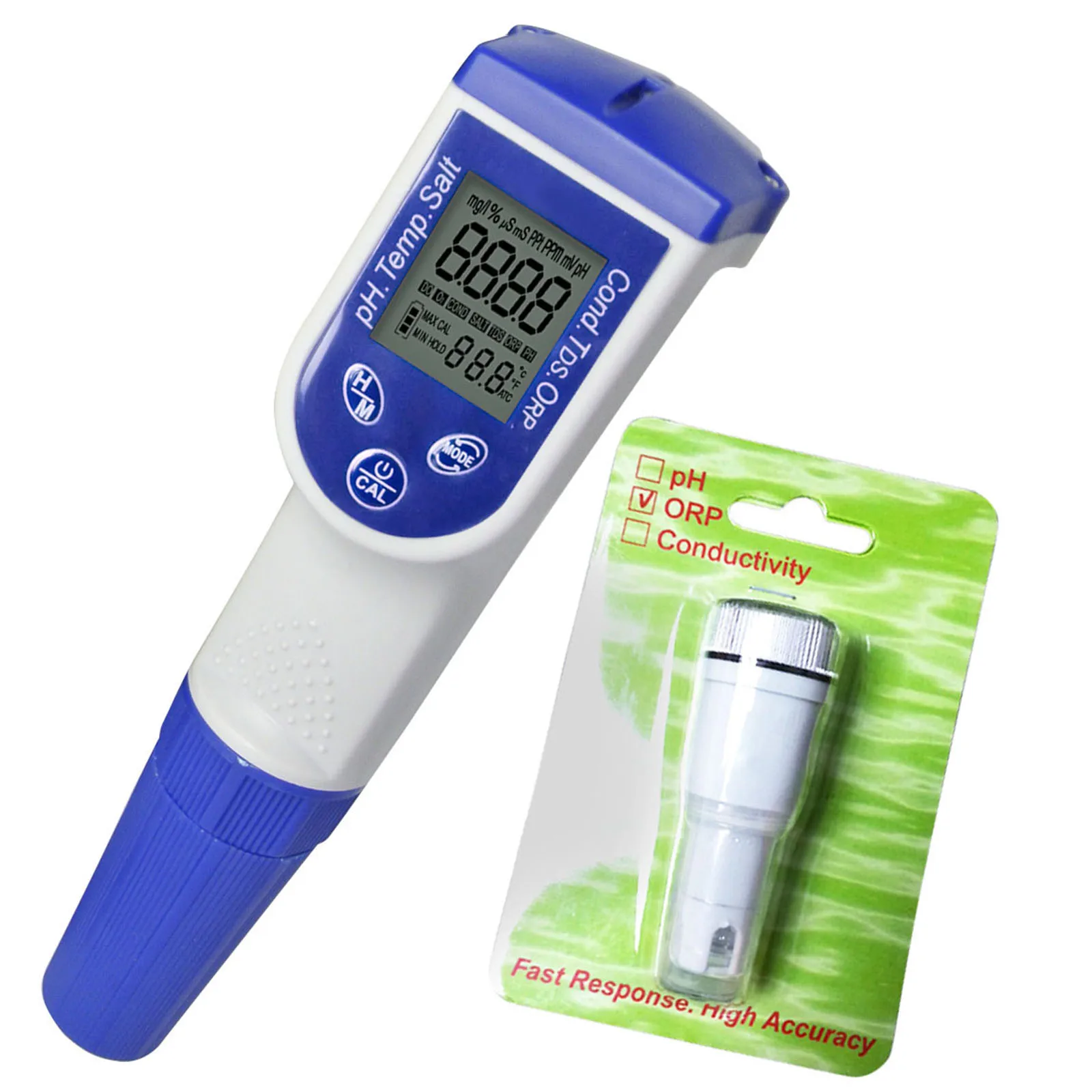 Professional Multi-parameter ORP Water Quality tester pH/ORP/Temp/Cond/TDS/Salt with ORP probe, Replaceable Probe