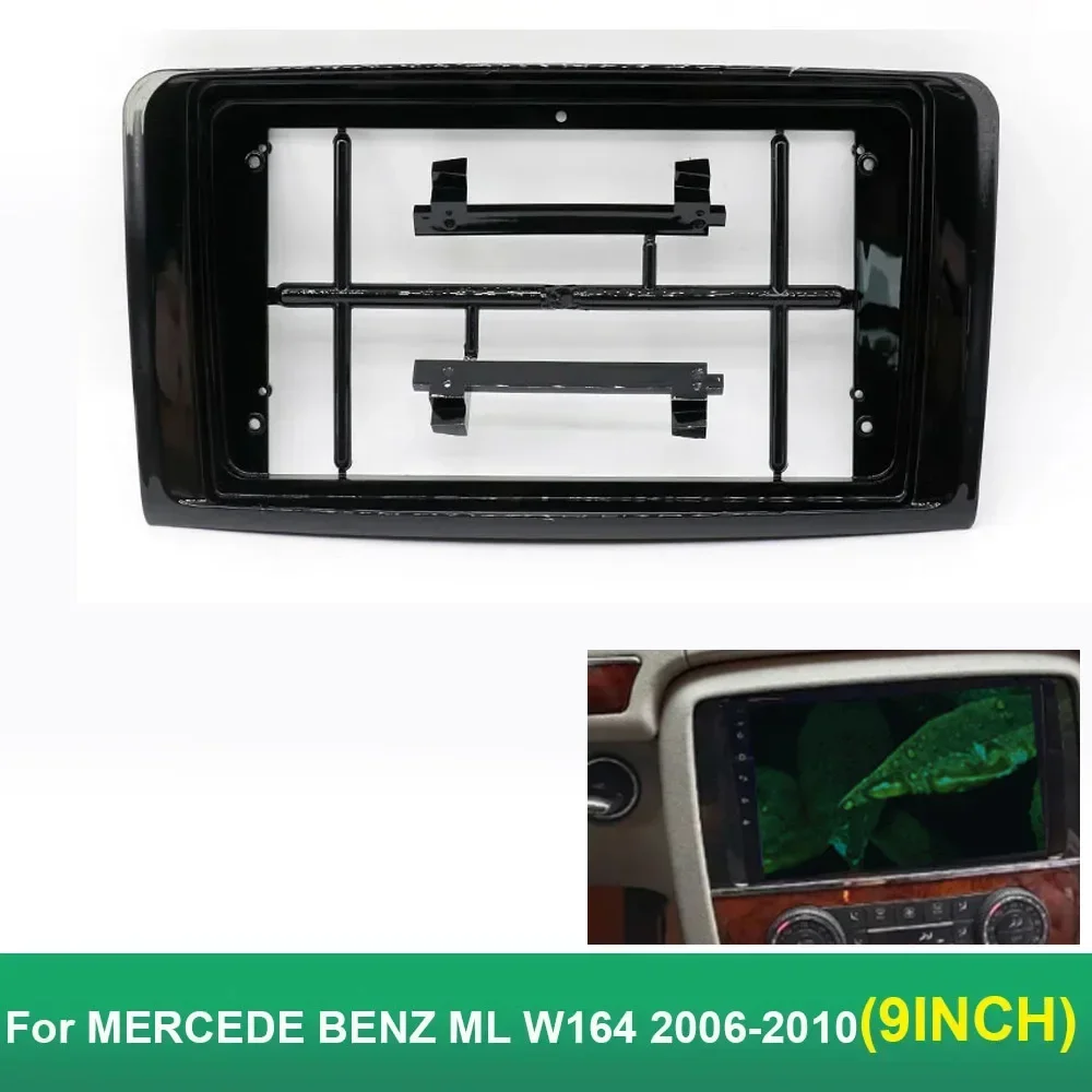 

9 Inch Car DVD Frame Audio Dash Trim Kits Facia Panel Radio Player screen 2 Din For MERCEDE BENZ ML W164 2006-2010 Kit