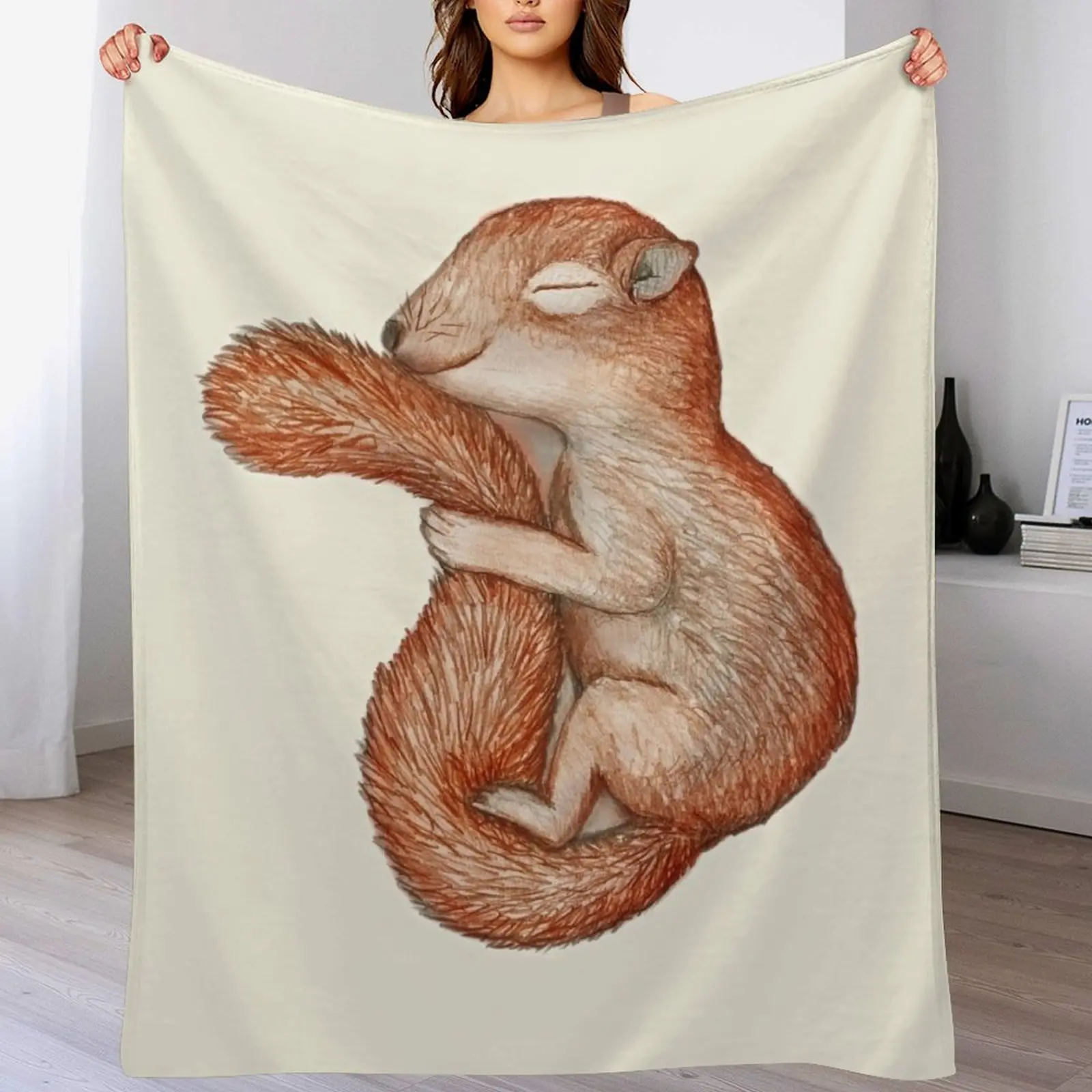 Hibernating squirrel Throw Blanket Decorative Throw Summer Blankets