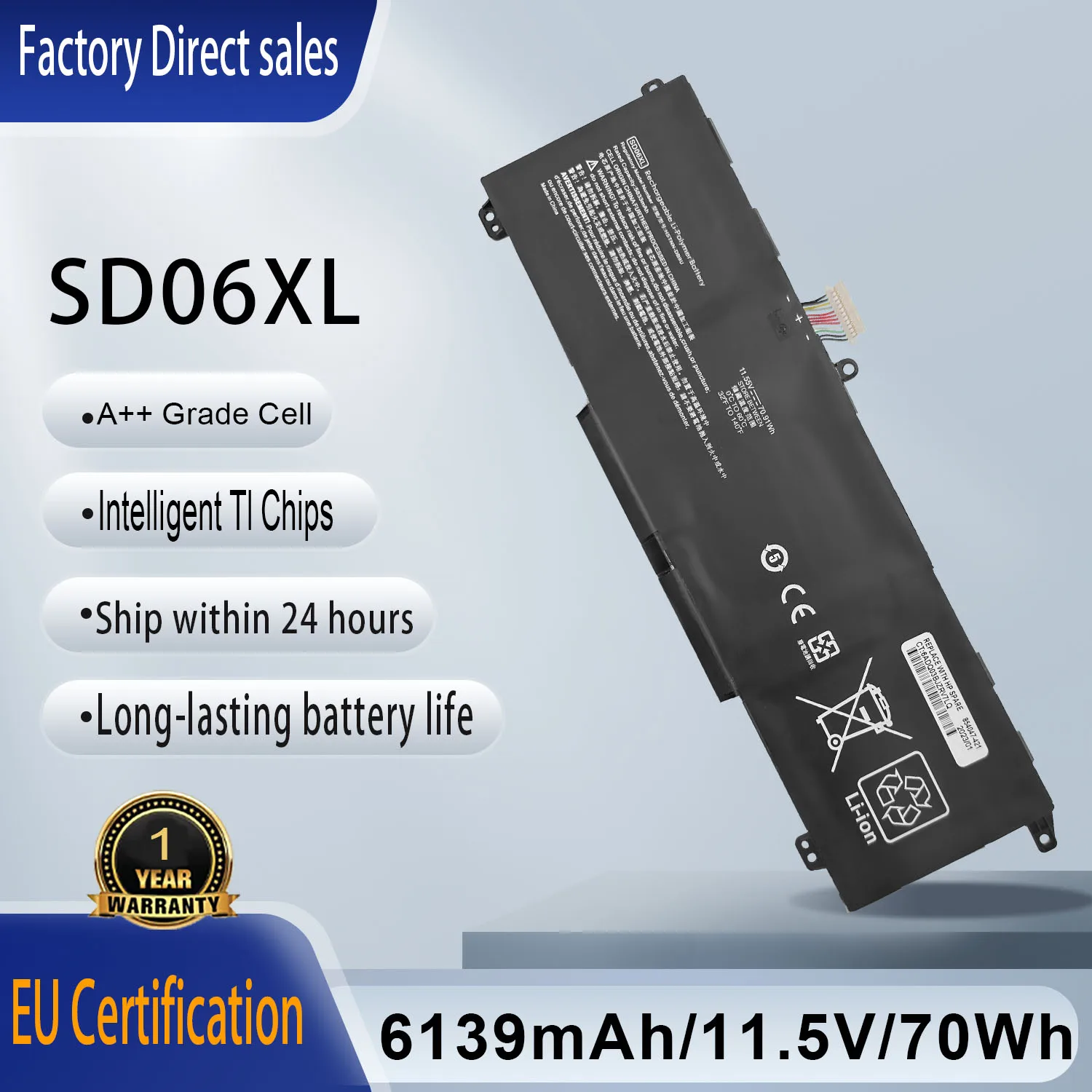 

SD06XL Laptop Battery For HP Omen15-ek0013dx 15-ek0xxx 15-en0023dx 15-en1075cl 15-en0xxx Series L84392-006 L84356-2C1 HSTNN-DB9U