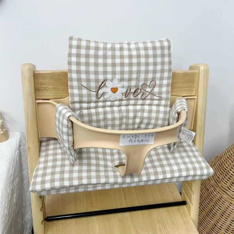 New Baby High Chair Cover, Cotton Cushion Liner Fashionable Flower Pattern Soft Splitter Cushion for Dining Chairs