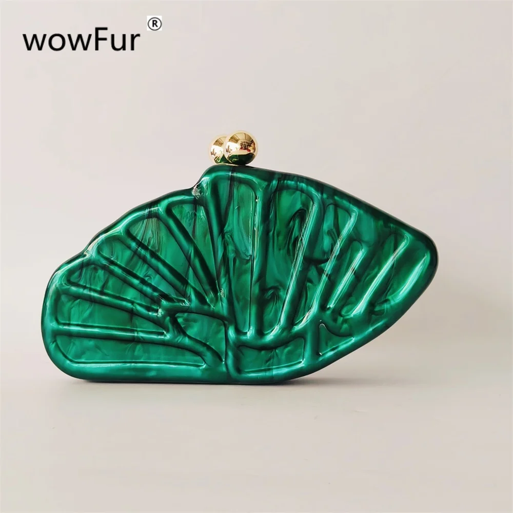 Women Marble Nice Flower Acrylic Box Evening Bags Blue Green Party Bags Shell  Wedding Clutch Bag Purse Bags Bridal Handbags