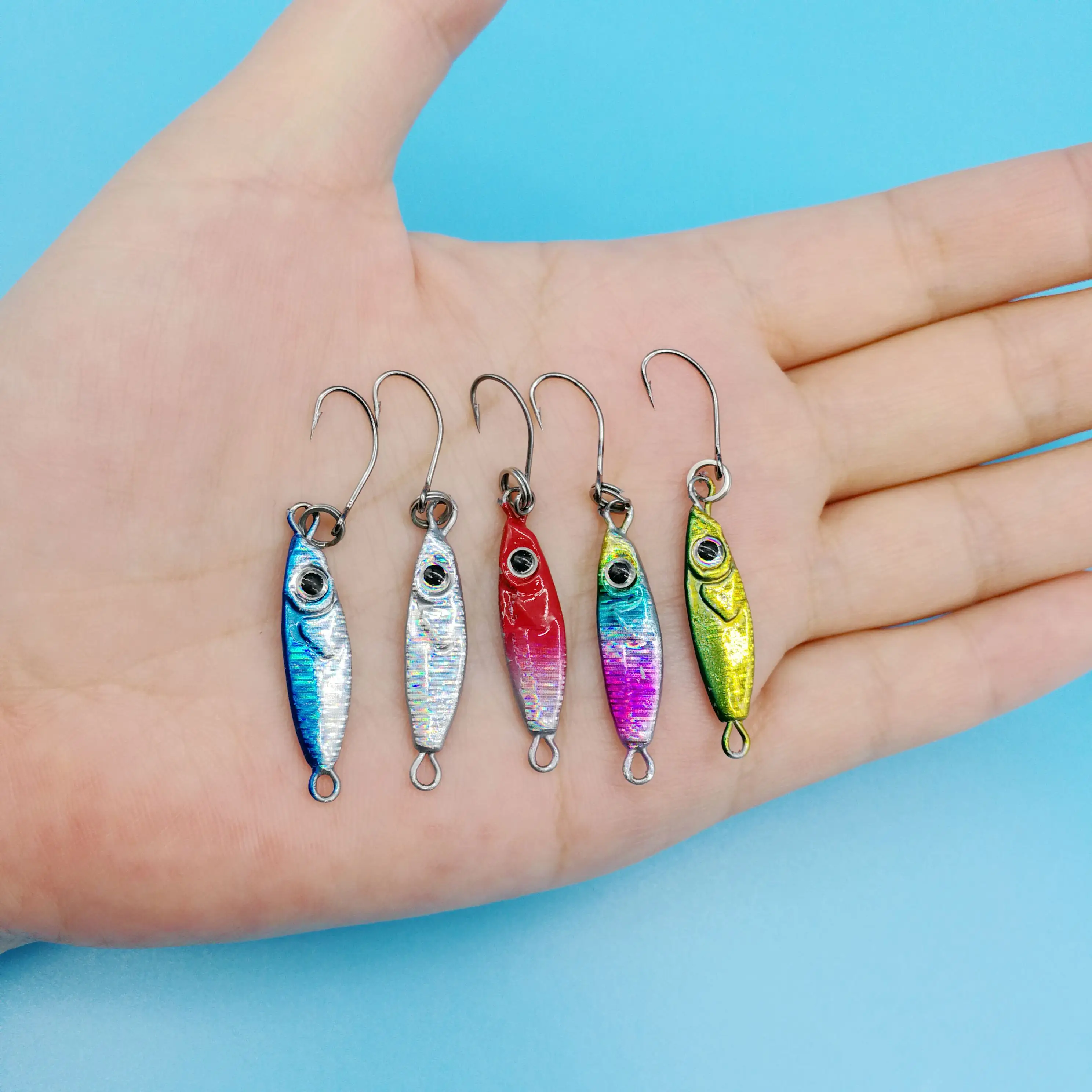 

HOOFISH 10PCS Mini Jig Fishing Lure 3g/5g Small Fish with Single Hook Isca Artificial Lure Microjig Jigging Lure Fishing Tackle