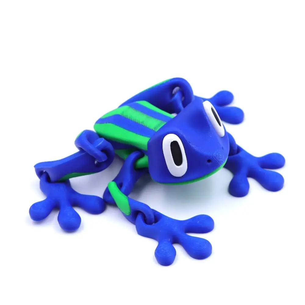 Movable Joints 3D Printed Frog Model Realistic Cartoon Frog Sculpture Magnetic Handicraft 3D Printed Frog Toy Birthday Gift