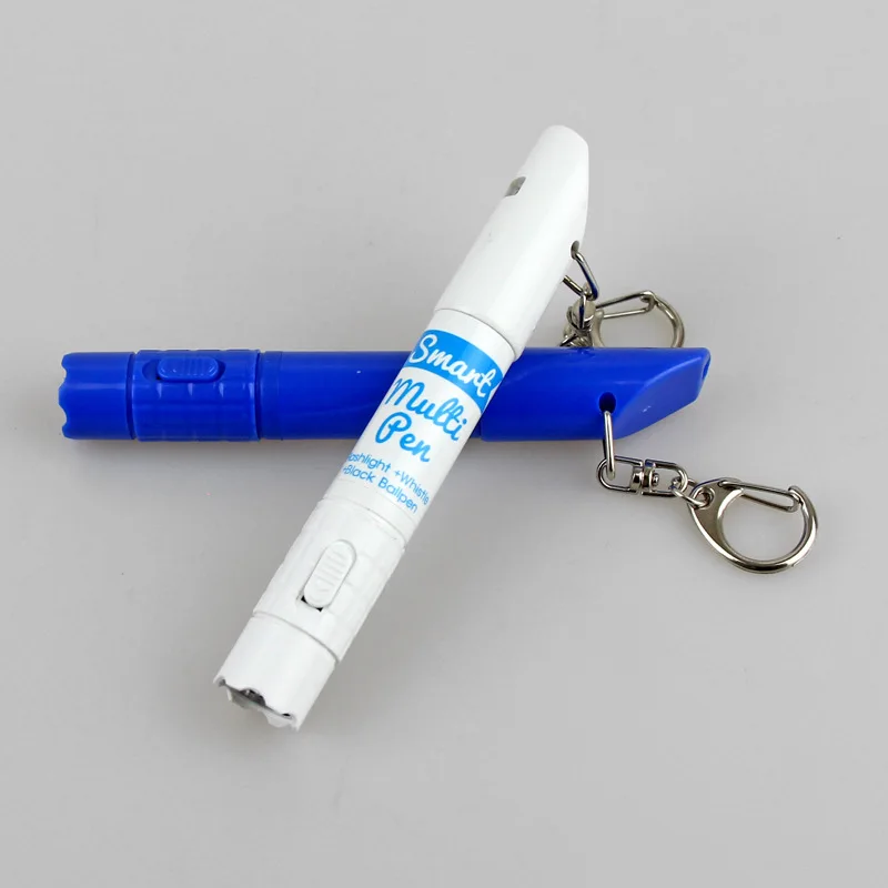 3 in 1 Emergency Survival Whistle Multifunction Lanyard Ballpoint Pen LED Flashlight Outdoor EDC Tool Suitable for Students 1PC