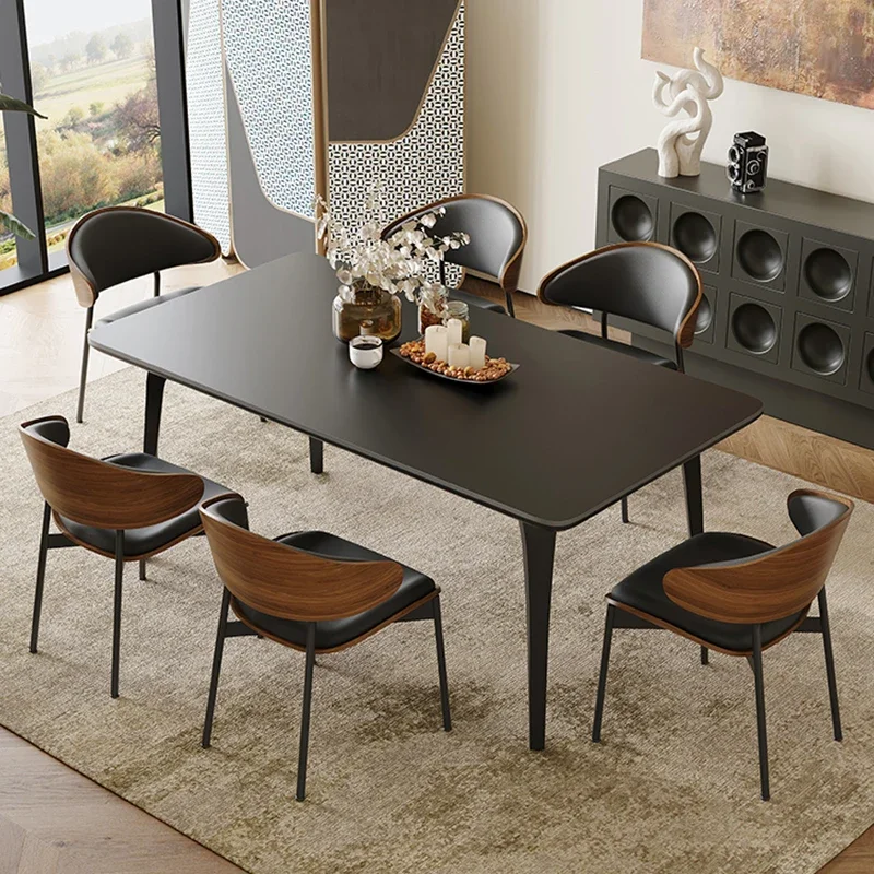 

Customizable Ceramic Dining Table Modern Rooms Dinning Tables Sets Rectangular Cafe Kitchen Restaurant