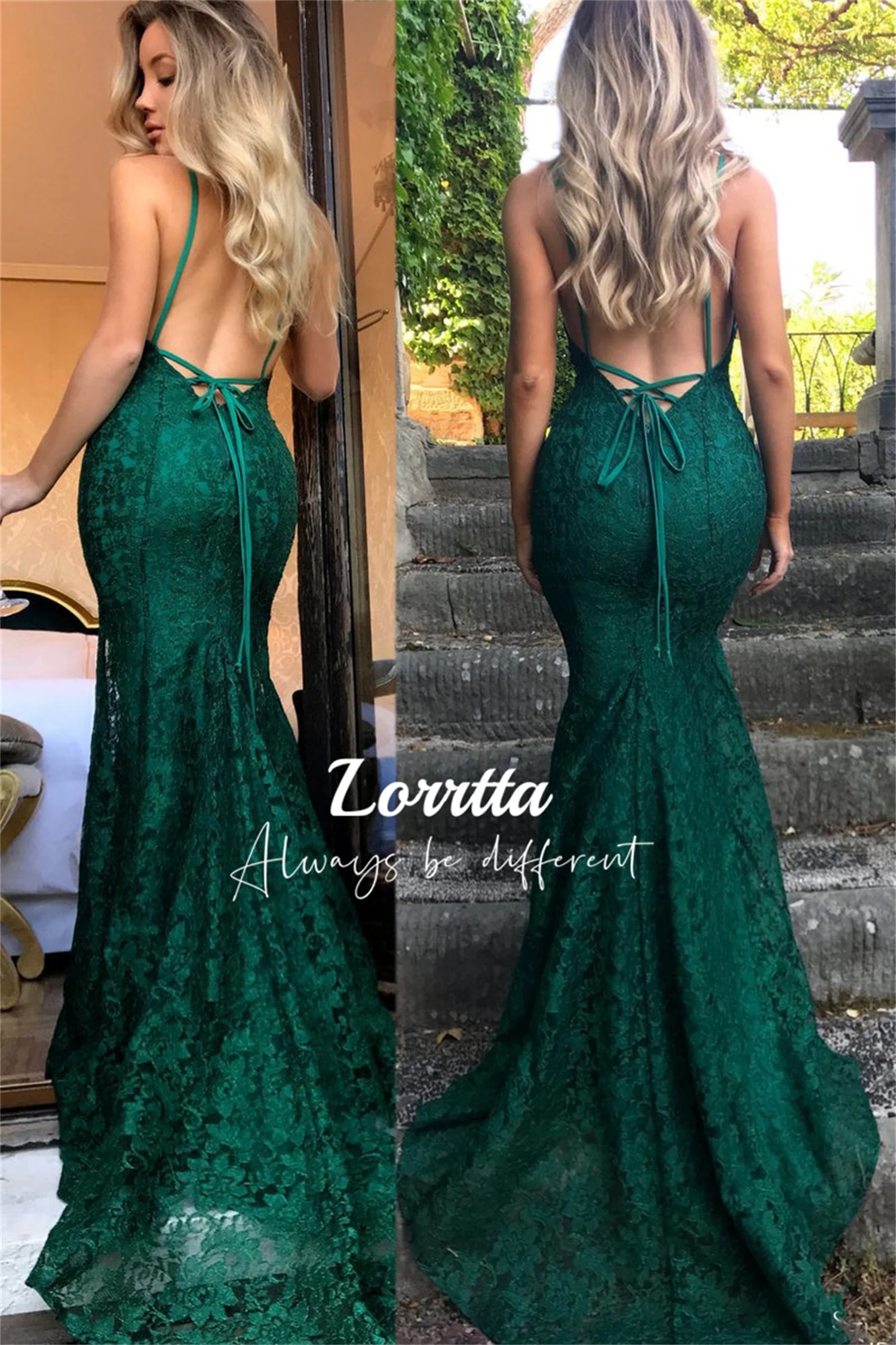 

Lorrtta Sling Decal Lace Cocktail Dress Backless Sexy Sleeveless Elegant and Pretty Women's Dresses Evening Prom Long Girl Party