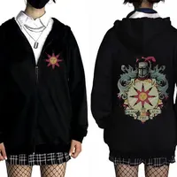 Juego Dark Souls Iglesia del sol gráfico cremallera Sudadera con capucha hombres mujeres moda gótico Rock sudaderas con capucha hombre Casual Vintage chaqueta con cremallera