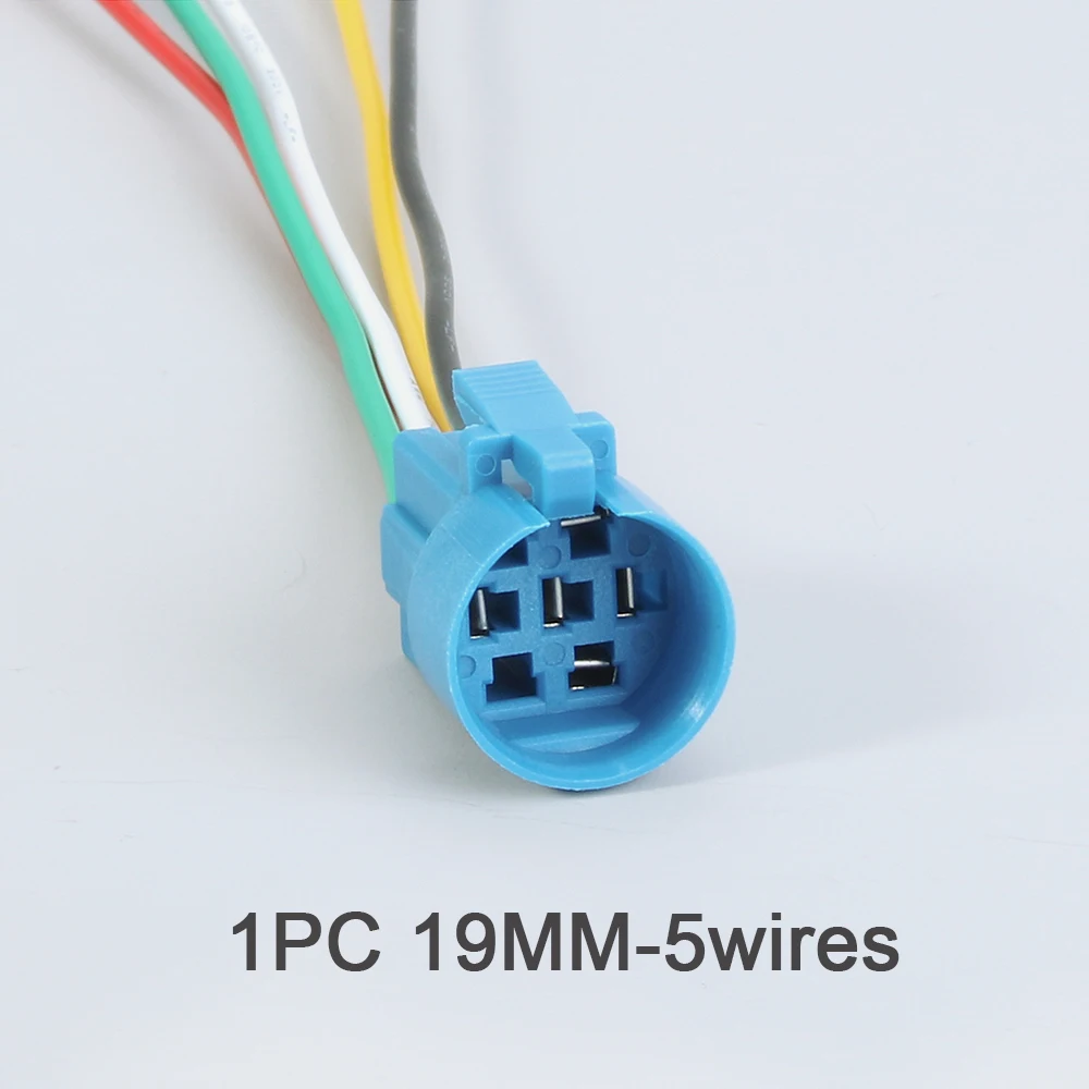 1 PC 16mm 19mm 22mm  Socket for New Type Metal Push Button Socket Wiring 5 wires Stable lamp Light Button Connector