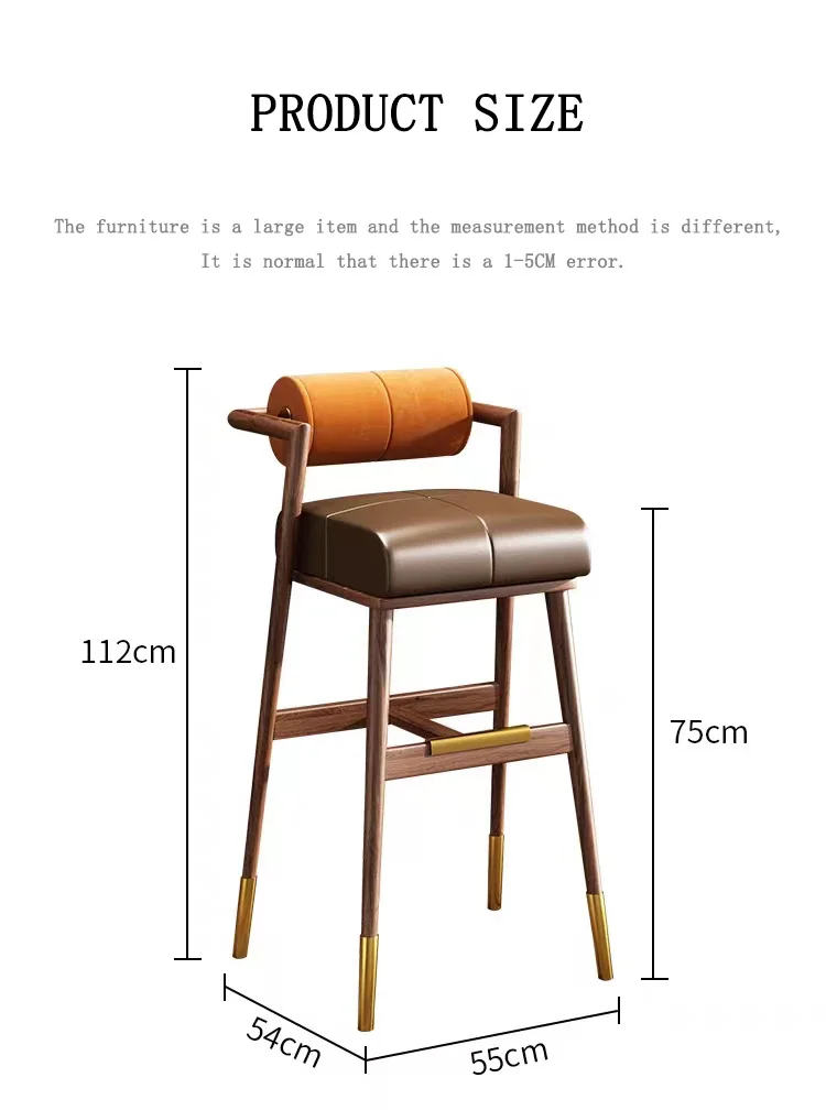 Home Furniture Restaurant Kitchen Wood Frame High Dining Bar Chair Modern High Counter Bar Stool With Fabric Seat