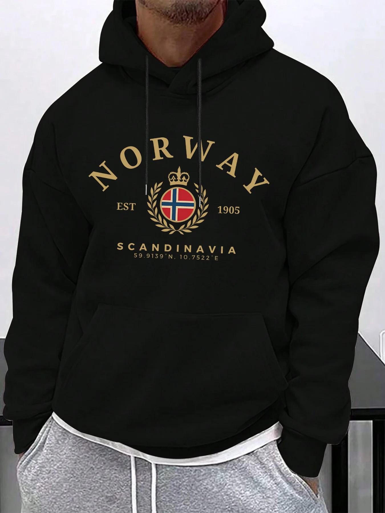 الخريف الشتاء الكبار الرجال "النرويجية الاسكندنافية" قبعة عادية الرباط جيب الصوف مريحة لينة الدافئة موضة البلوز #2