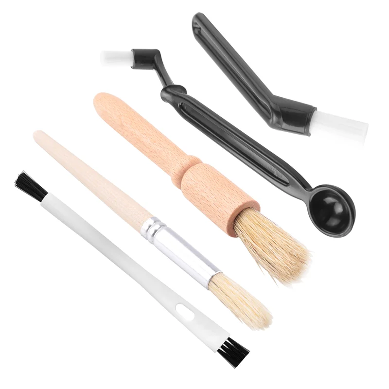 Stable-Coffee Brush Set Espresso Brush Kit,Wooden Coffee Grinder Machine Cleaning Brush And Espresso Brush For Coffee Machine