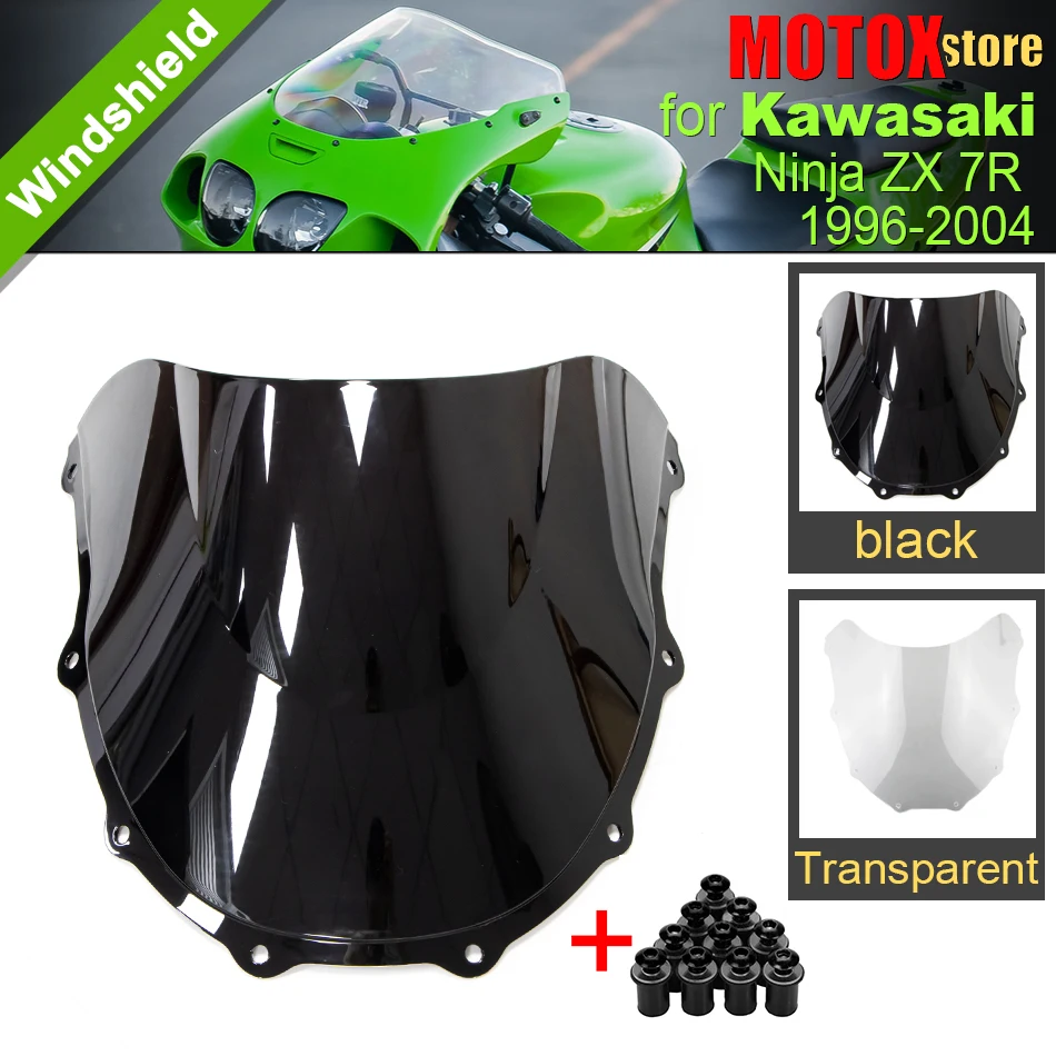 For Kawasaki ZX7R 1996-2003 ZX-7R Windscreen Windshield Shielda Double Bubble Wind Deflector Motorcycle Accessories