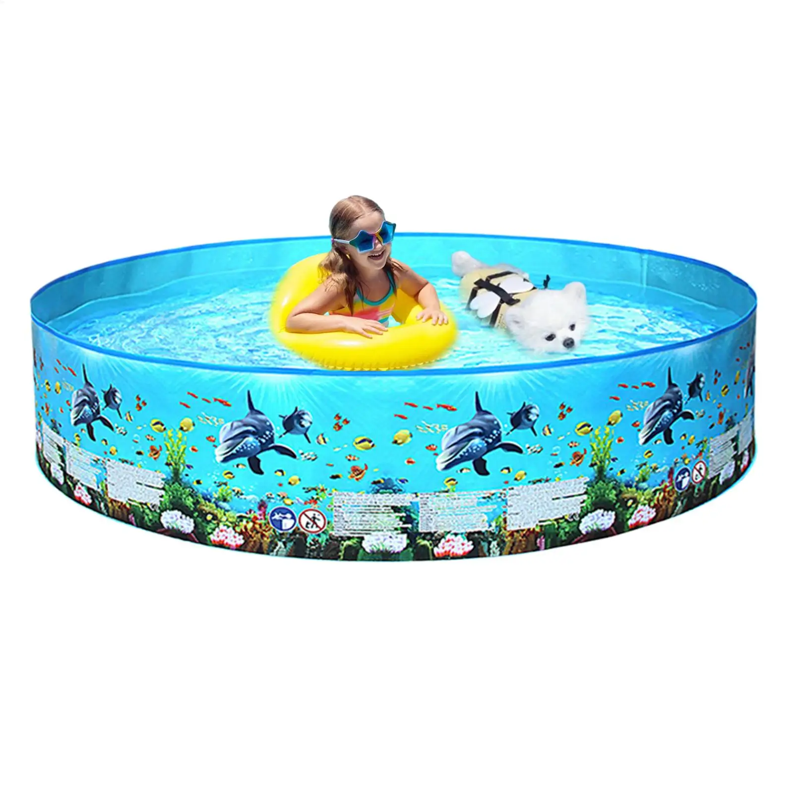 Foldable Non-Slip Swimming Pool Non-inflatable Outdoor Swimming Bath Tub Hard Side Water Pool For Pets Children Adults