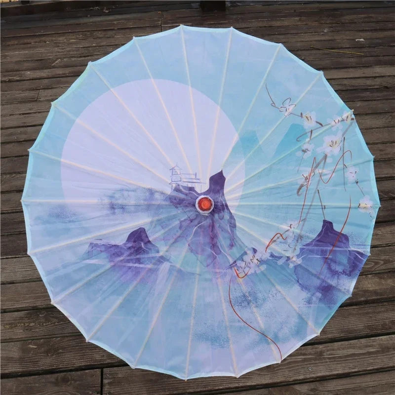 Oil-paper umbrella ancient style props Oil-paper umbrella Hanfu photography ancient costume fringed umbrella