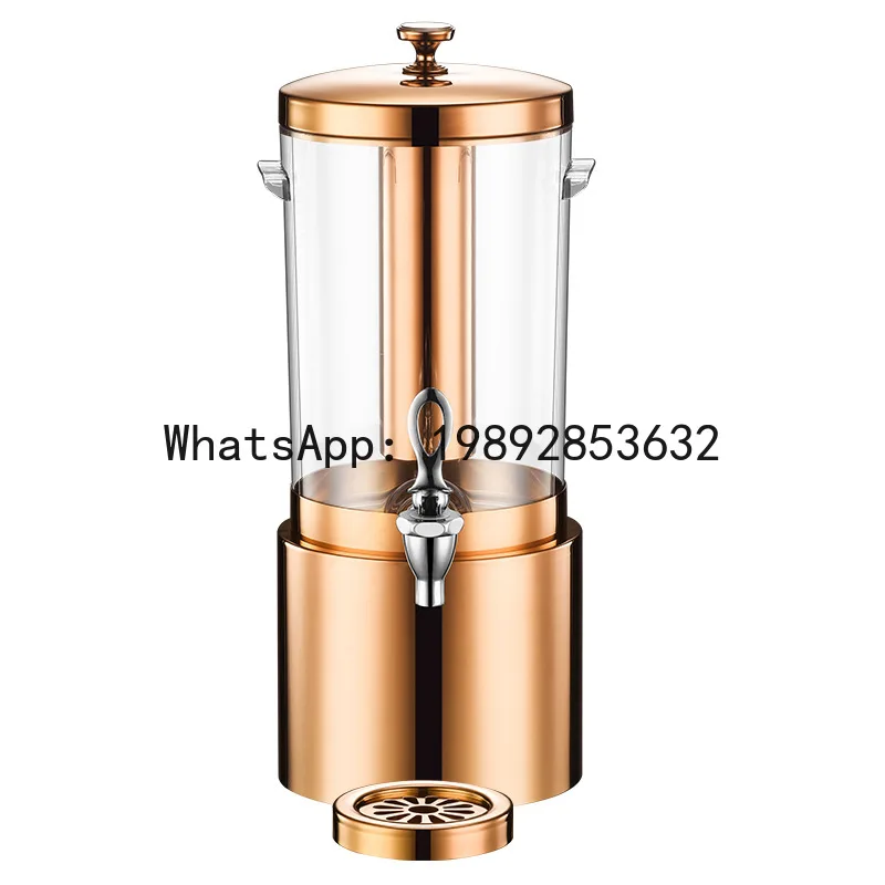 Xl buffet juice kettle beverage dispenser stainless steel with spigot and icicle, large capacity 5.8l hot and cold, commercial