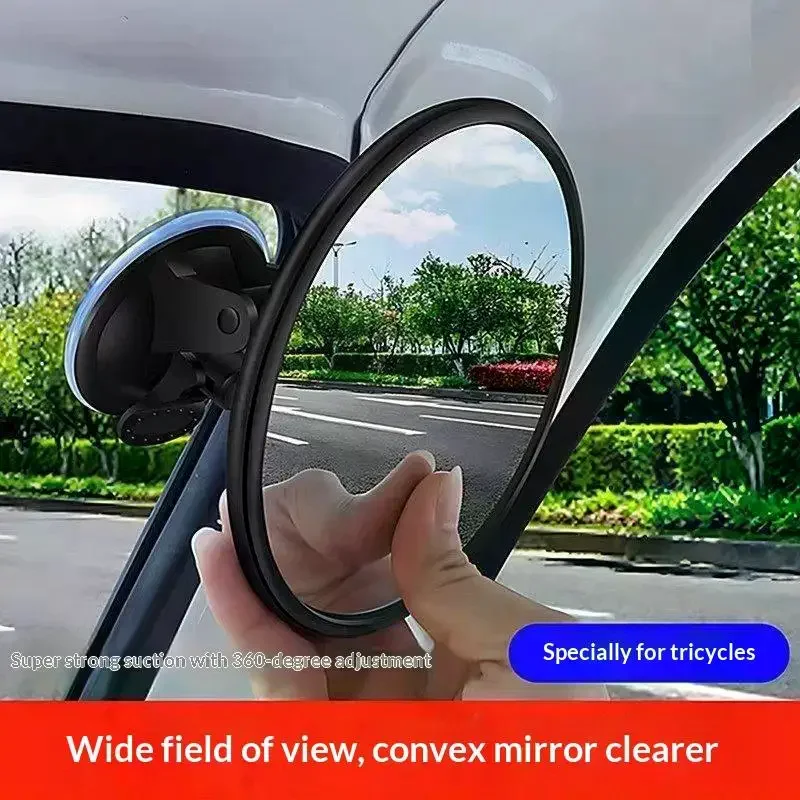 360 Degree Rotation Blind Spot Mirror 10.5/12.5/15cm HD Car Reverse Mirror Suction Cup Small Round Car Rearview Mirror 1PC
