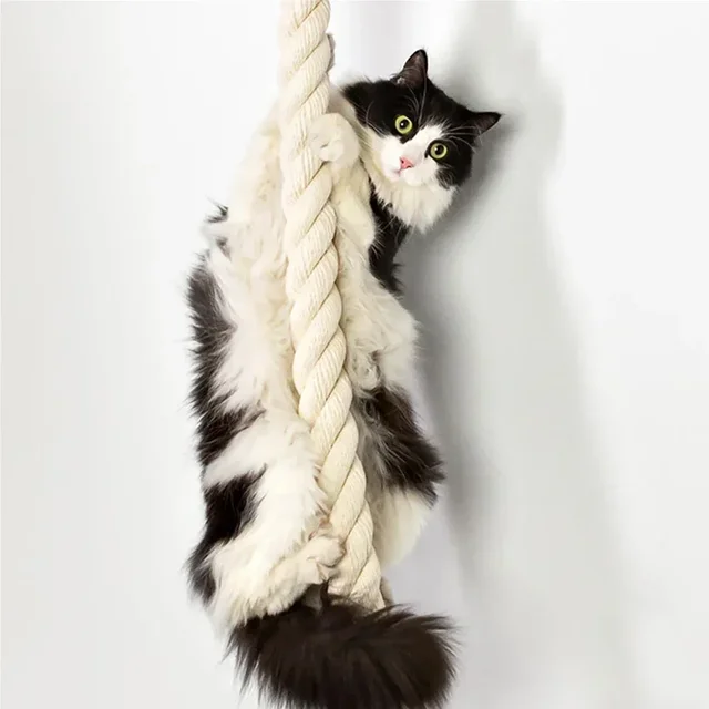 140cm Sisal Rope Cat Climber Tree Wall Mounted Scratching Post Interactive Play Toys Jungle Gym for Indoor Cats Pet Furniture 3 140cm Sisal Rope Cat Climber Tree Wall Mounted Scratching Post Interactive Play Toys Jungle Gym for Indoor Cats Pet Furniture 3