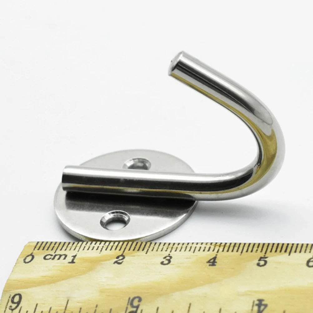 3 יחידות תליוני פלדת אל-חלד עגולים מוצקים לתליית מגבות בחדר האמבטיה תליוני קיר כסף אנטי-החלקה מעשיים