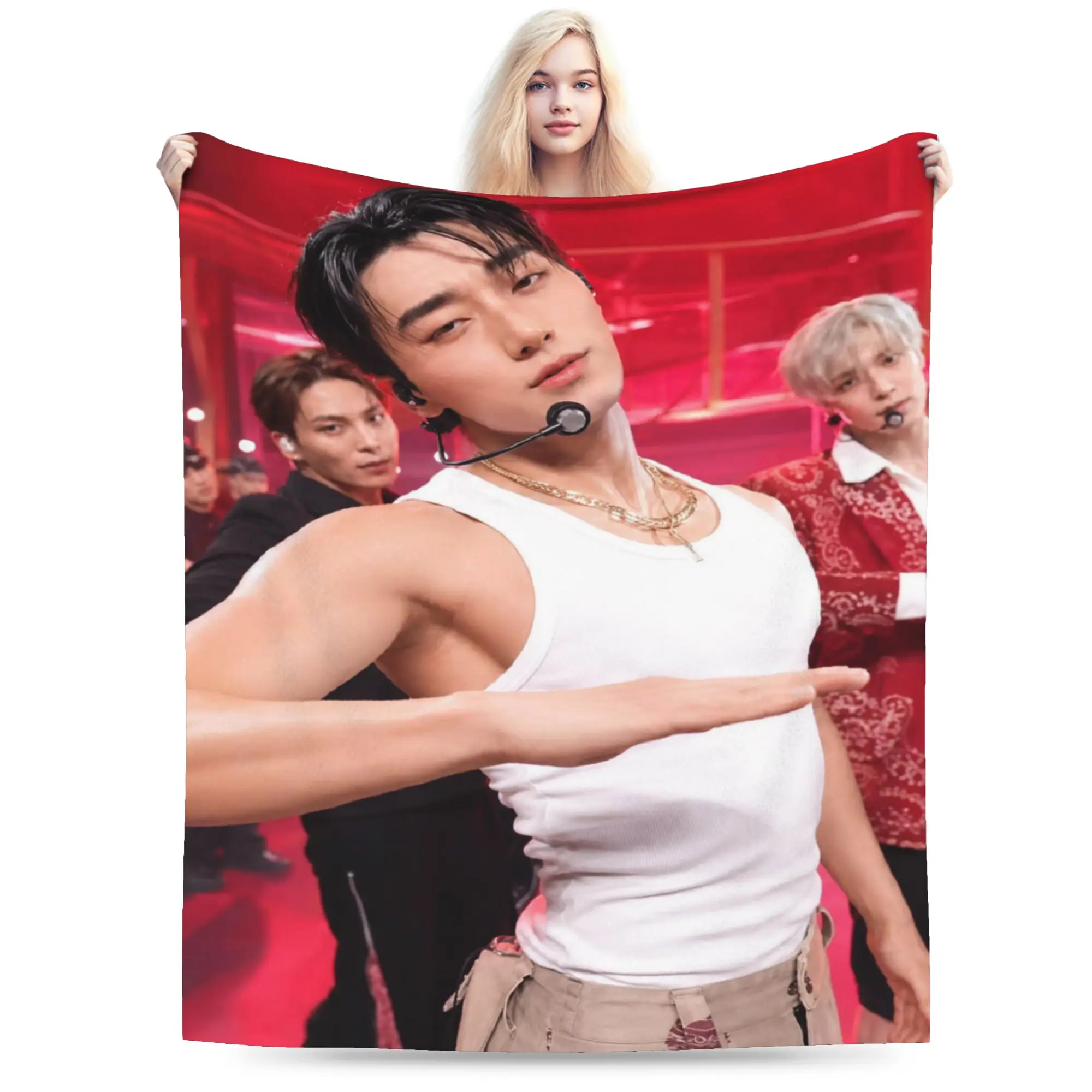 Relax choi san bad ateezs Blanket Merch Bed Decorative  Throw Blanket Soft Fleece for Travel