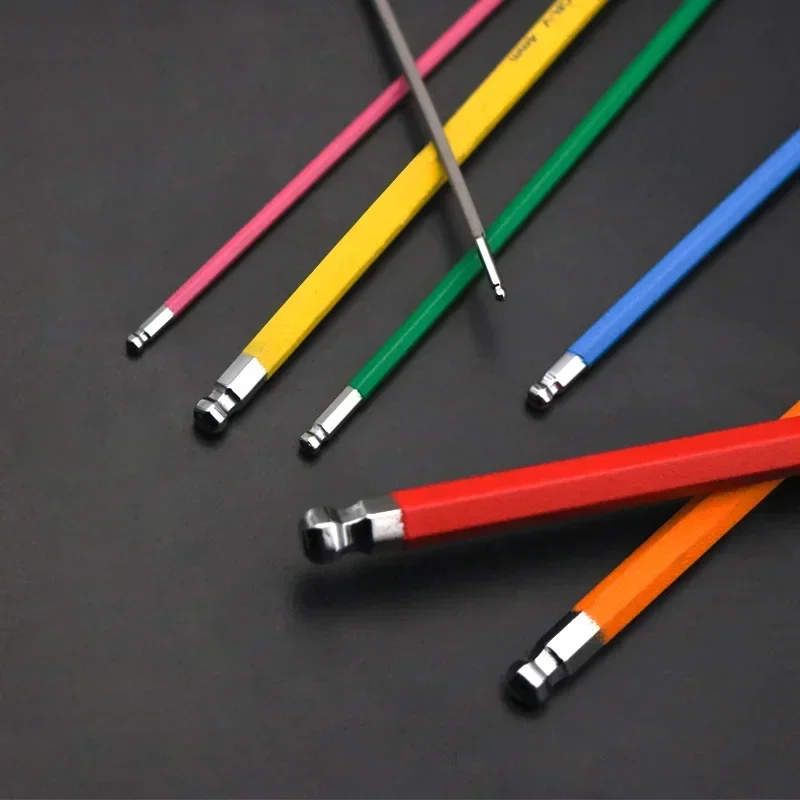7Pcs Colorful Bicycle Hex Key Set Flat & Ball Head Hexagon Spanners 1.5-6mm Sizes for MTB Road Bike Repair Tool Kit