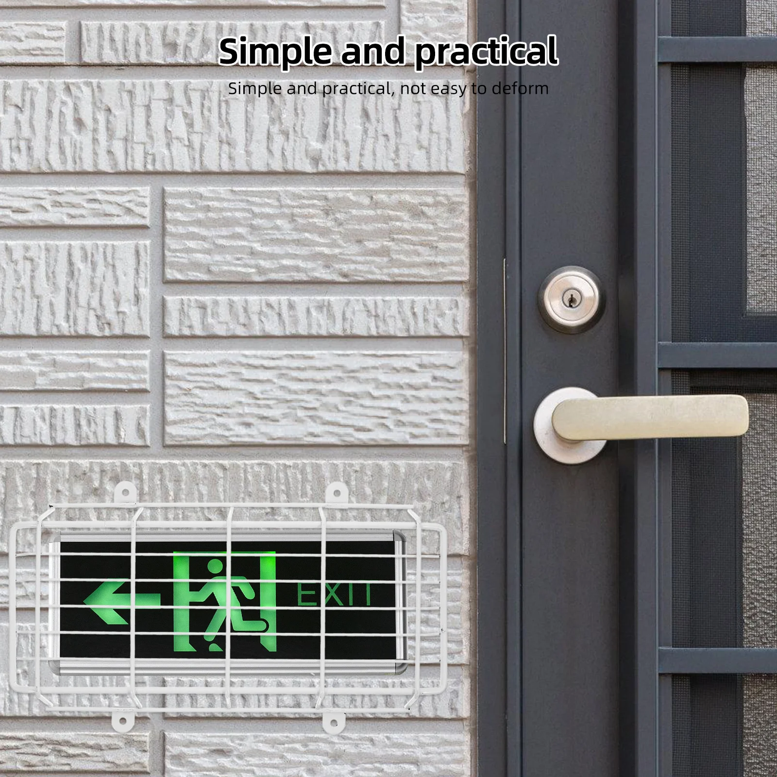 非常灯保護ケージガード金属カバー耐久性のある鉄素材溶接メッシュ適切な家庭用出口標識避難指示器