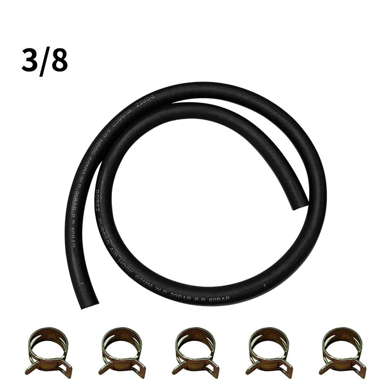 

3/8” Inch Fuel Gas Line 3.28 Feet with 5 Pcs Hose Clamps for Boat Marine Outboard Gas Diesel Petrol