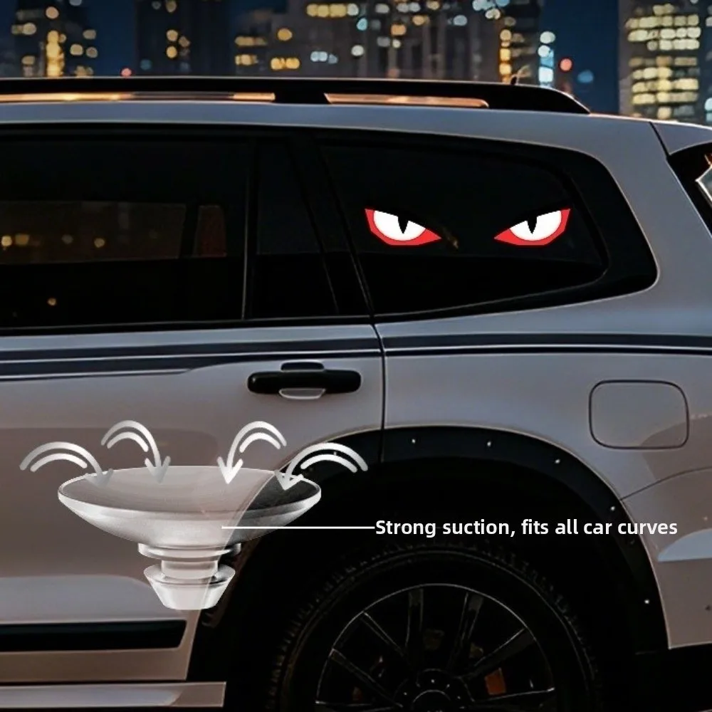 Wireless Solar LED Car Light Vibration Lights on Dynamic Display Car Warning Light Suction Cup Devil Eyes Car Lights