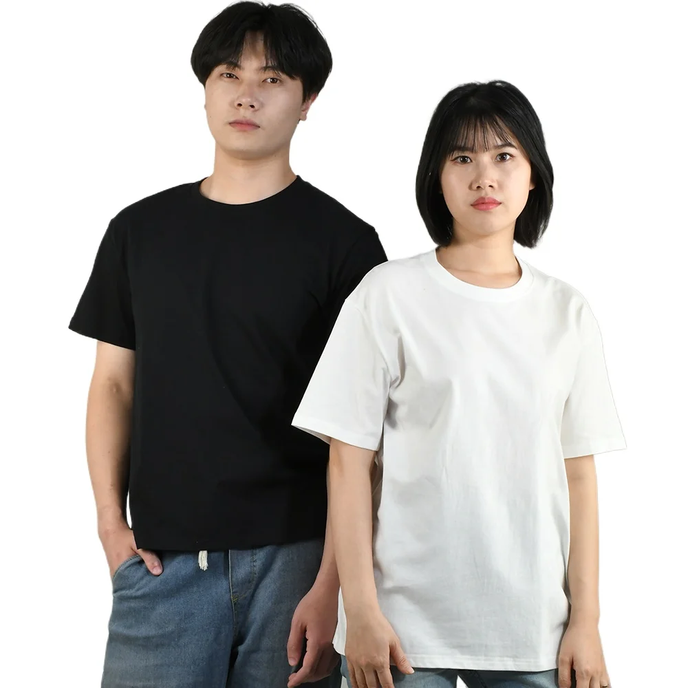 Men Women T-shirt High Qualtity Cotton Short Sleeved T Shirts O Neck Solid Color Tee Black White Breathable Clothing Couple Tops
