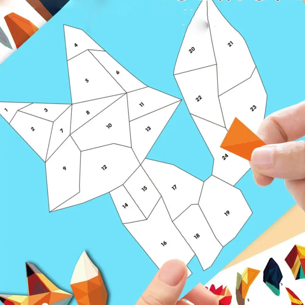 Paper 3D Geometric Sticker Books Handmade Educational Toys DIY Paste Material Kit Car Cartoon Animals Sticker Book Toddlers