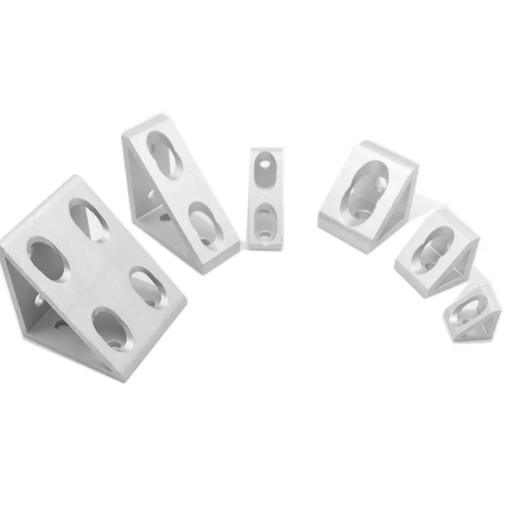 5 piece Triangular type 2/4 hole 3030/4040/4545 90 Degree connector Corner Angle Bracket Connection Joint for Aluminum Profile