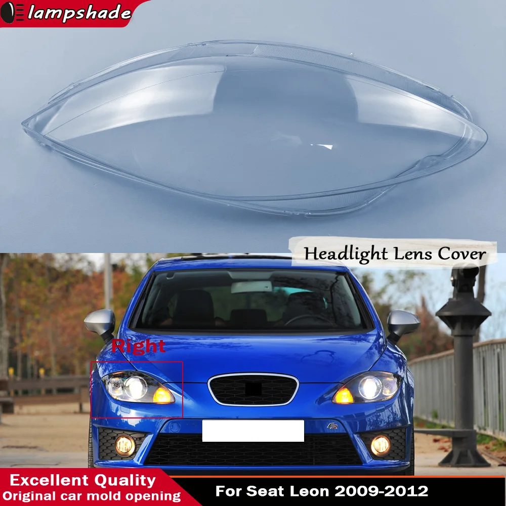 Für Seat Leon 2009 - 2012 Scheinwerfergehäuse Scheinwerferabdeckung Transparente Abdeckung Lampenschirm Scheinwerferglas