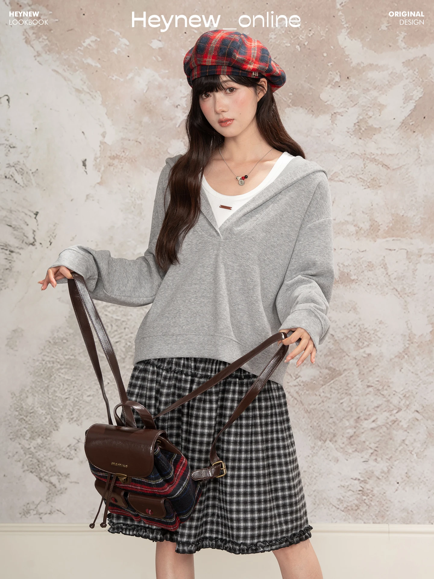 

Комплект Loveheynew в корейском стиле: худи и жилет, однотонный, простой дизайн, женский, осенне-зимний, повседневный, с круглым вырезом, длинный рукав