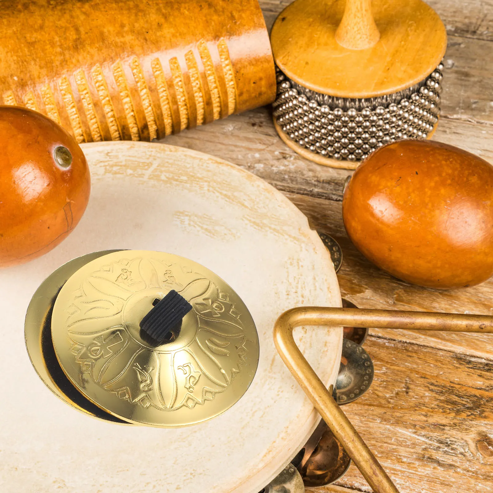 صنج الاصبع مادة النحاس صوت هش لتدريب الموسيقى حفلة الرقص الصنج النحاسي الصغير أداة قرع #5